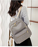 Рюкзак дівчина стьобана заклепка Модний новий фасон Міський рюкзак стильний тільки опт, фото 2