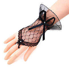 Мереживні рукавички (петелька на палець) p87 Чорні