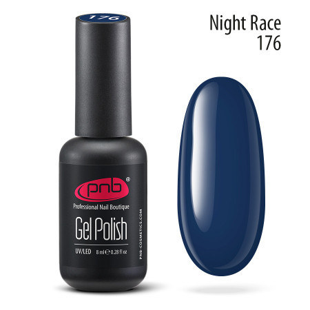Гель-лак PNB 176 Night Race (глибокий темно-синій), 8 мл