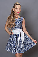 Платье мод 248 -12 размер 44,46,48 джинс в белый цветочек