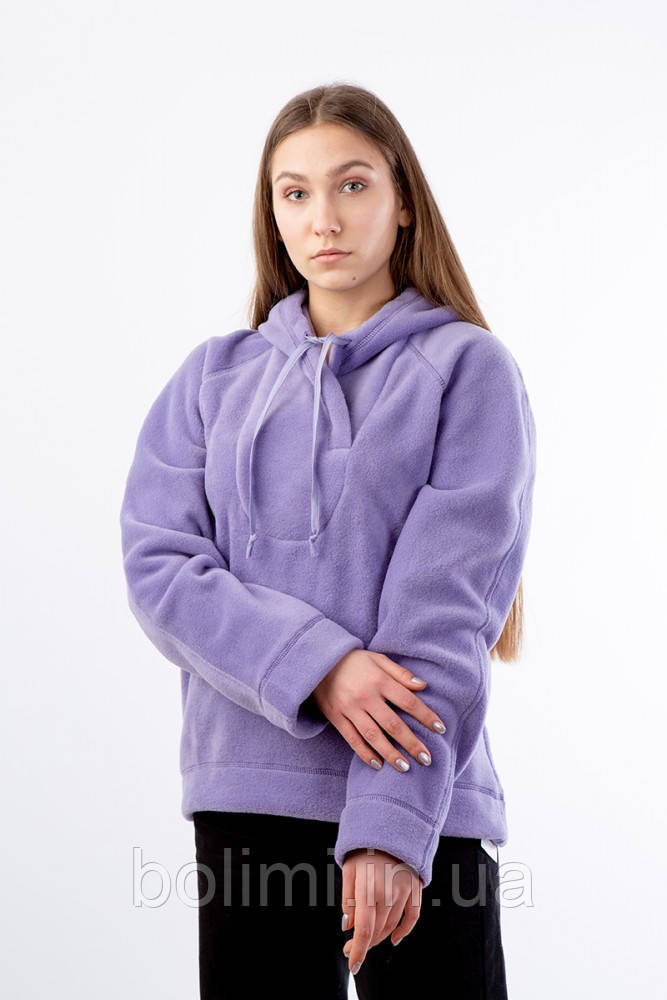 Тепла флісова фіолетова жіноча кофта