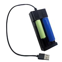 USB зарядное устройство 2 слота, для аккумуляторов 18650, 26650, 14500 и прочих