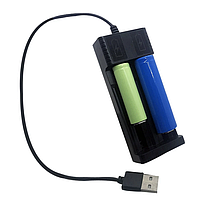 USB зарядний пристрій 2 слоти, для акумуляторів 18650, 26650, 14500 та інших