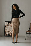 Спідниця-олівець із завищеною талією еко-шкіра 42-48 розмір різні кольори, фото 7