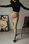 Спідниця-олівець із завищеною талією еко-шкіра 42-48 розмір різні кольори, фото 8