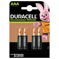 Аккумуляторы мини пальчик DURACELL Rechargeable AAA R03 900mAh 4шт