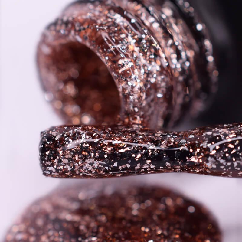 Гель-лак PNB 182 Copper бронзовий з блискітками, 8 мл