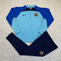 Спортивный костюм Барселона 22/23 голубой тренировочный футбольный костюм Barcelona 2023 костюм для футбола