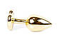 Анальний затор Boss Series - Jewellery Gold Heart PLUG Light Blue S, BS6400040, фото 5