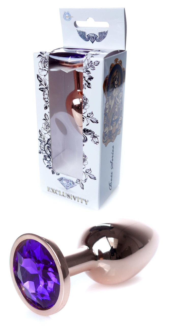 Анальна пробка Boss Series - Jewellery Red Gold PLUG Purple S, BS6400110