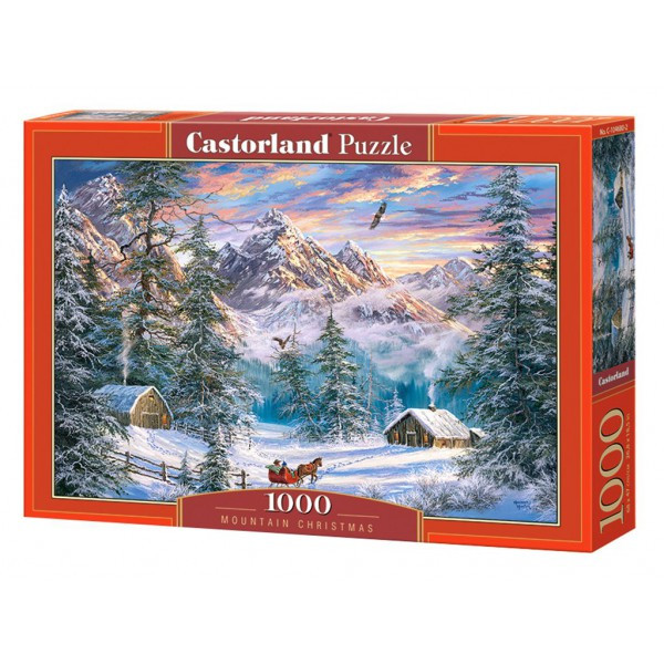 Пазлы Castorland 1000 деталей Рождество в горах C-104680 - фото 1 - id-p1722452875