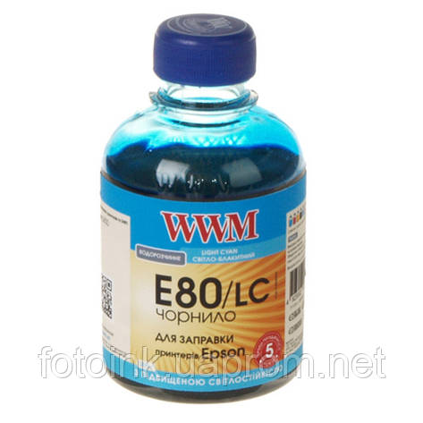 Чорнила WWM E80 для Epson L800, 200г Light Cyan, з підвищеною світлостійкістю, фото 2