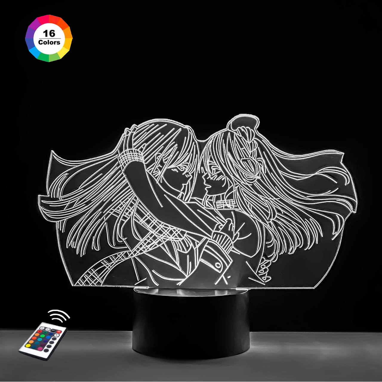 3D світильник нічник з пультом "Міцурі та Мідзу" 3DTOYSLAMP