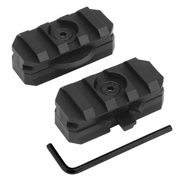 Планка Пікатінні поворотна на рейки шолома (2 шт.) + ключ, Black, фото 1