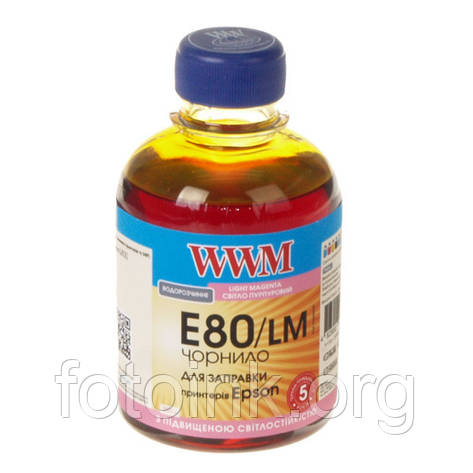 Чорнила WWM E80 для Epson L800, 200г Light Magenta, з підвищеною світлостійкістю, фото 1