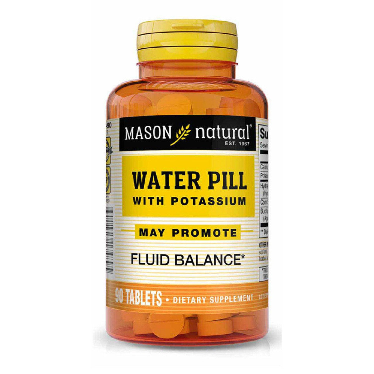 Сечогінні таблетки з калієм, Water Pill With Potassium, Mason Natural, 90 таблеток