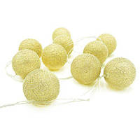 Електрогірлянда LED 10 ламп "Єлочна куля" 1,5 м від мережі, 220 В, 50 Гц