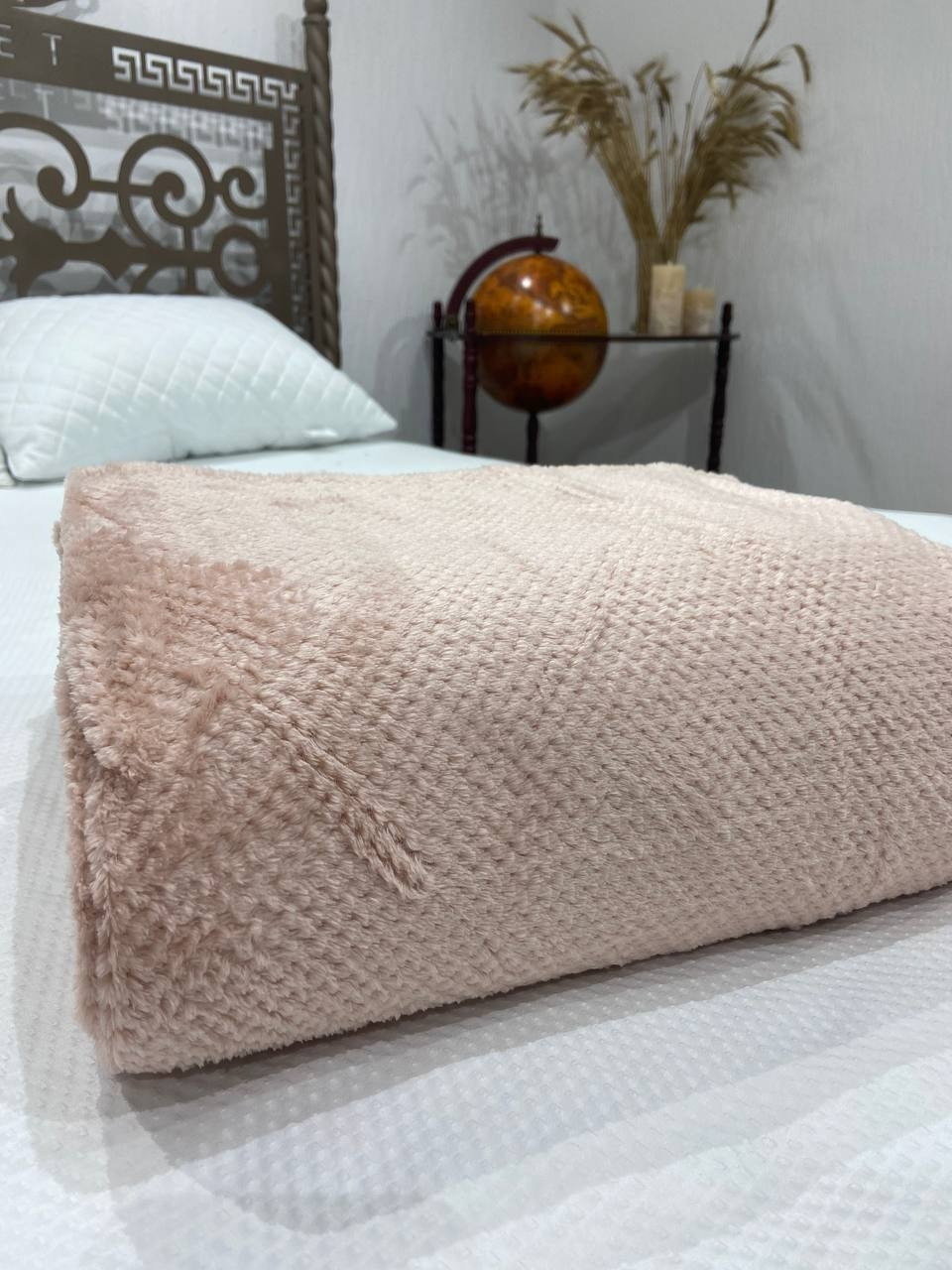 Тонкий плед Koloco из бамбукового волокна 200*220см Пудра, цена 500 грн ...