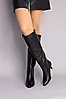 Жіночі демісезонні чоботи-труби ShoesBand Чорні натуральні шкіряні всередині байка 35 (23 см) (Ѕ85021д), фото 2