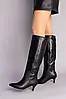 Жіночі демісезонні чоботи-труби ShoesBand Чорні натуральні шкіряні всередині байка 35 (23 см) (Ѕ85021д), фото 4