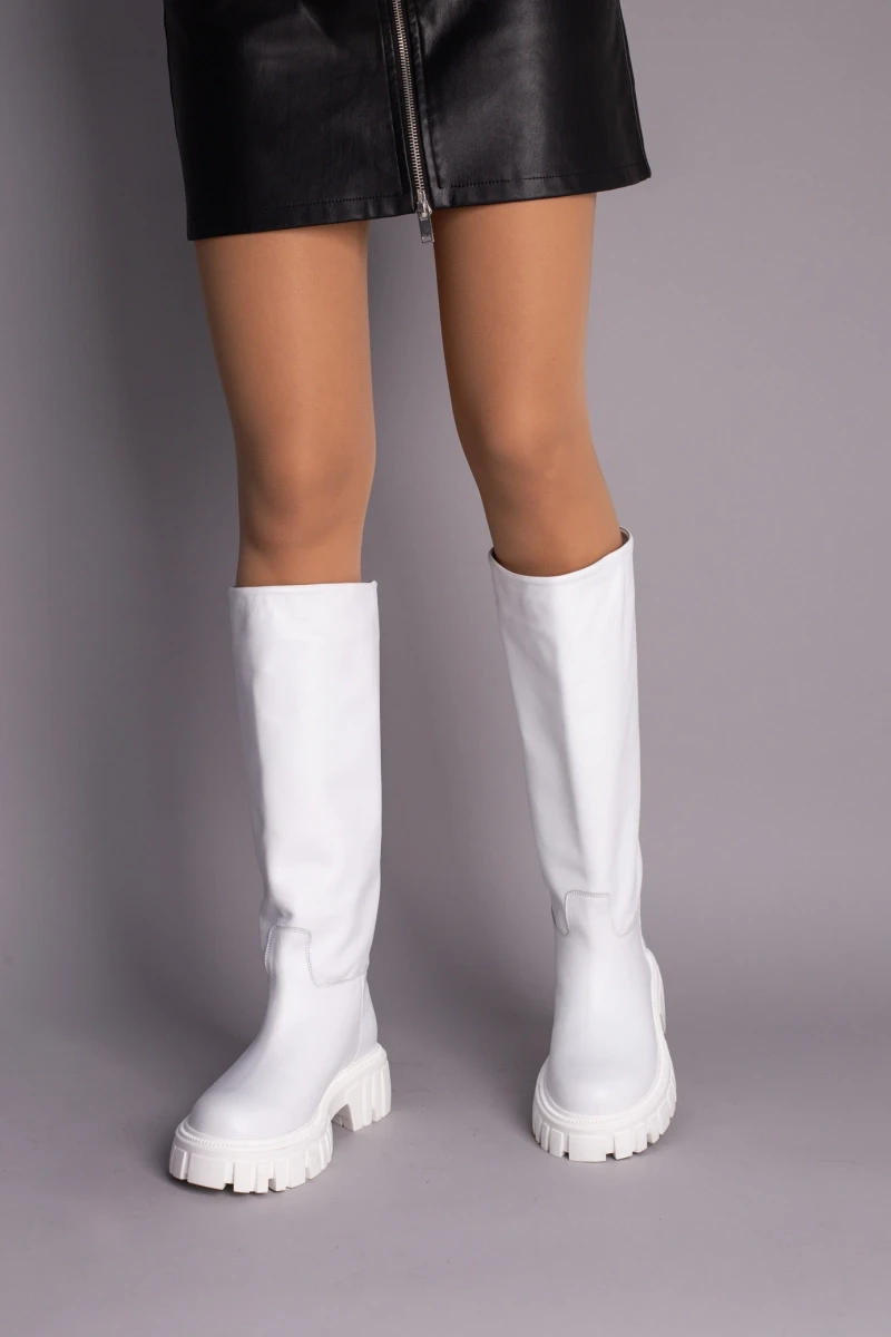 Жіночі демісезонні чоботи ShoesBand Білі натуральні шкіряні всередині байка 36 (23,5 см) (S59841-2е), фото 1