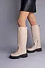 Жіночі демісезонні чоботи-труби ShoesBand Бежеві натуральні шкіряні всередині байка 36 (23 см) (S55891-2д), фото 4