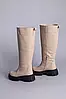 Жіночі демісезонні чоботи-труби ShoesBand Бежеві натуральні шкіряні всередині байка 36 (23 см) (S55891-2д), фото 9