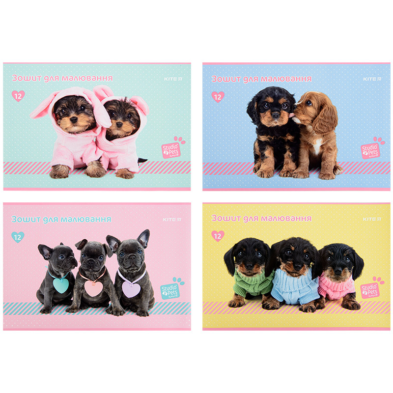 Зошит для малювання Kite Studio Pets 12 аркушів SP22-241