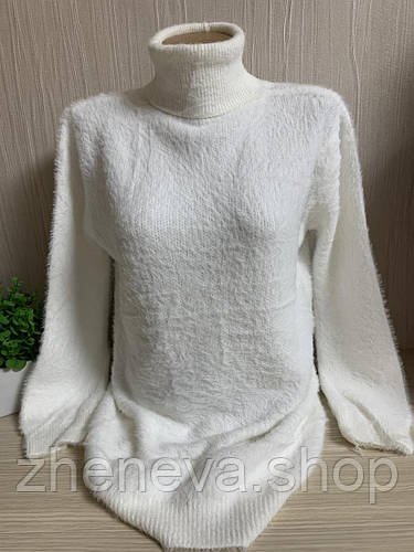 Купить Стильная женская белая туника,теплая мягкая и комфртная , размер ...