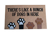 Килимок для собак 45 см х 75 см Коричневий з лапками