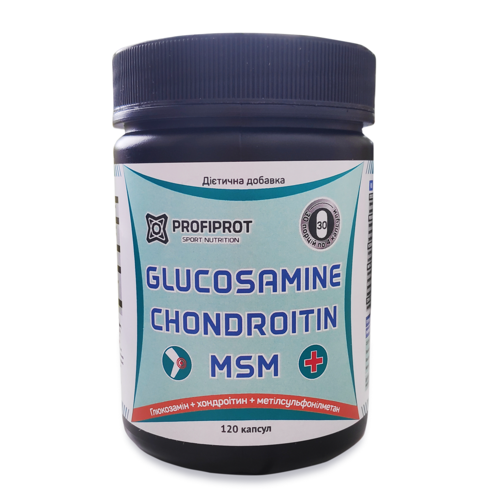 Для суглобів GLUCOSAMINE & CHONDROITIN + MSM PROFIPROT, 120 капс * 850мг