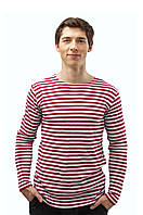 Тільник з довгим рукавом Розмір 42 Червона/крапова смужка 100% бавовна Одеські тільняшки