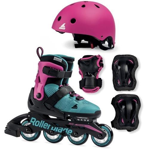 Розсувні ролики із захистом та шоломом Rollerblade Microblade Cube G Emerald Green