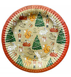 Новорічні одноразові тарілки "Christmas mood" (6 шт.), Ø - 23 см