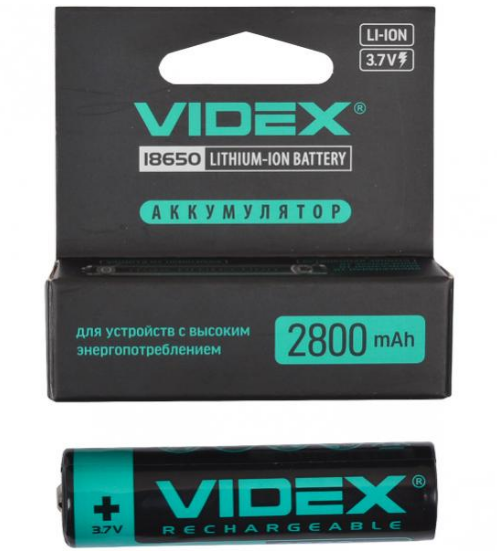 Акумулятор VIDEX 18650 2800 mAh (захист), фото 1