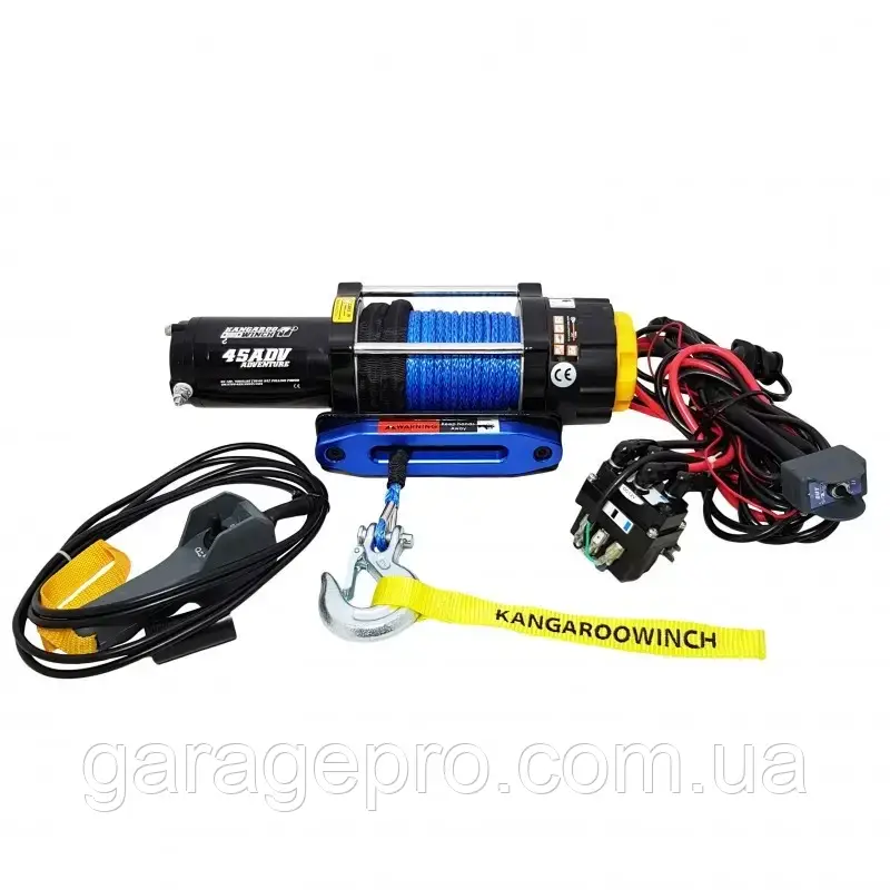 Лебідка для квадроциклу Kangaroowinch 4500 ADV (Синтетичний трос / 2043 кг / 12 В)