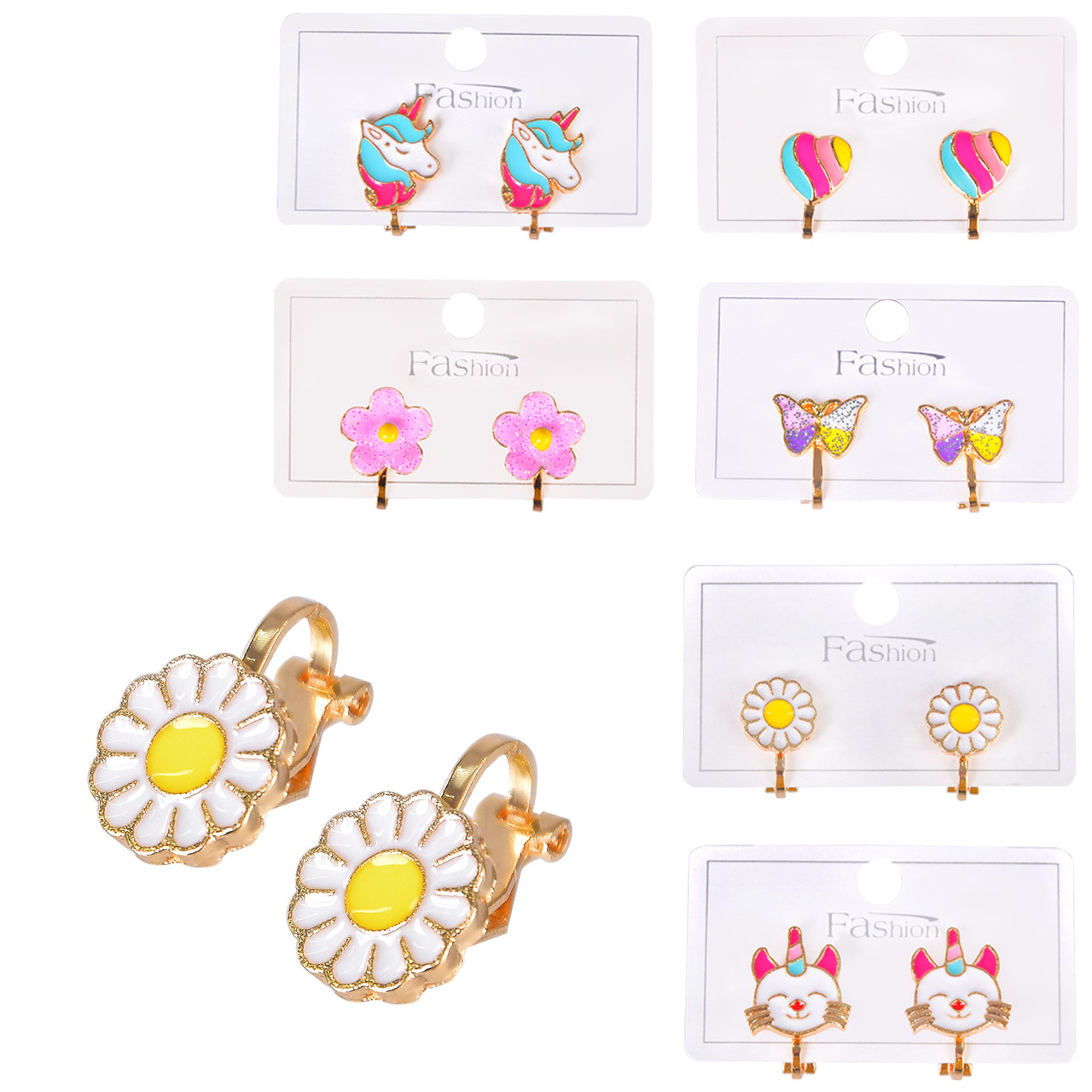 Дитячі кліпси B4317 набір сережок біжутерія для дівчаток планшетка, фото 1