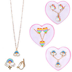 Біжутерія B4318 серце сережки та підвіска 3 види 5×2×5 см