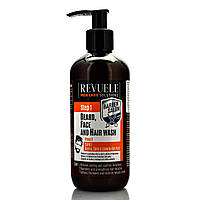 Мужской гель для очистки волос, лица и бороды, Beard, Face, и Hair Wash, Revuele, 300 ml