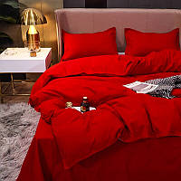 Постельное белье Наша Швейка Сатин Premium+ Красный однотонный Полуторный 150х215 см