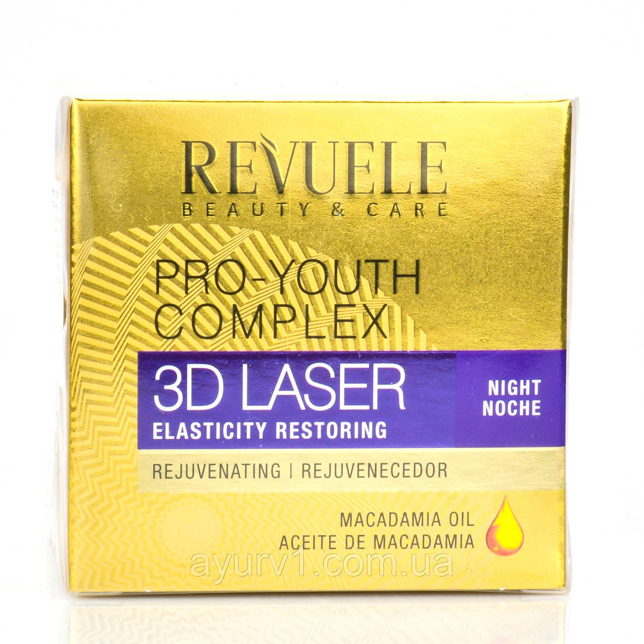 Нічний антивіковий крем для обличчя, Pro-Youth Complex, 3D Laser, Revuele, 50 ml