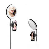 Кільцева світлодіодна лампа Ra:95 з дзеркалом і USB Набір блогера 26 см селфі кільце зі штативом 2 м, фото 3
