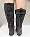 Якісні зимові замшеві стильні чоботи жіночі натуральні на низькому ходу зручні молодіжні теплі комфорт сірі 39 розмі Dj Salon 2023, фото 7