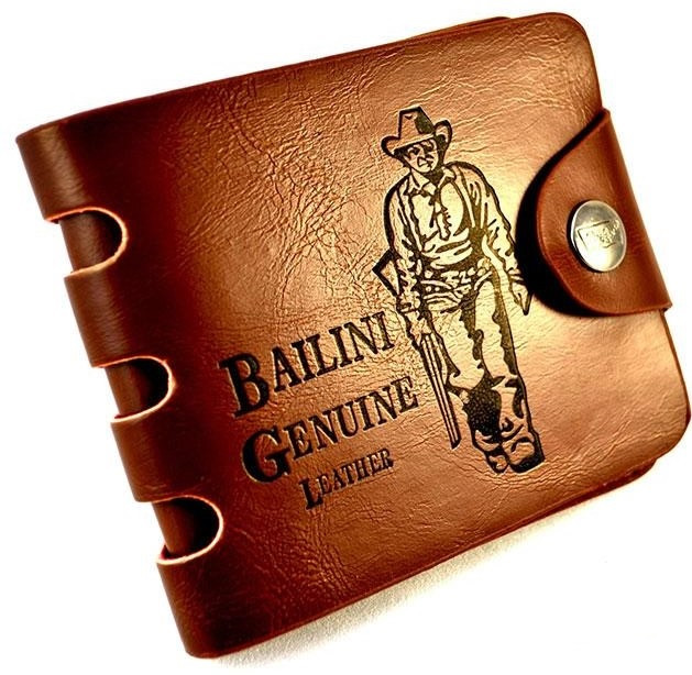 Гаманець "Bailini Genuine Leather", з тисненням ковбоя, Чоловічий гаманець