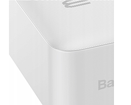 Зовнішній акумулятор Power Bank Baseus Bipow 30000mAh, 2xUSB, USB-C, 20W білий, фото 3