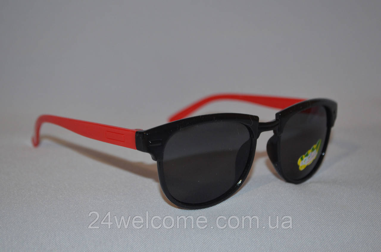 Солнцезащитные очки детские Wayfarer черно-красный - фото 1 - id-p286004137