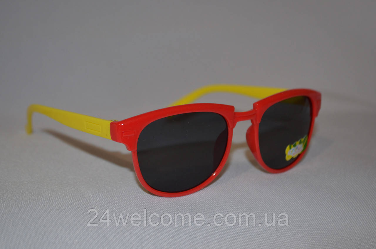 Солнцезащитные очки детские Wayfarer желто-красный - фото 1 - id-p286004190