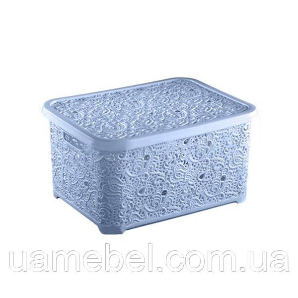 Кошик Ажурний з кришкою 374 Elif 6л Блакитний