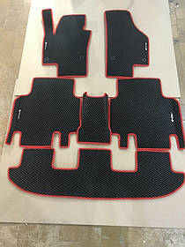 Поліуретанові килимки (3 ряди, EVA, чорні) Volkswagen Sharan 2010 год. AUC Гумові килимки Фольксваген