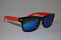 Солнцезащитные очки детские Wayfarer бензин черно-красный
